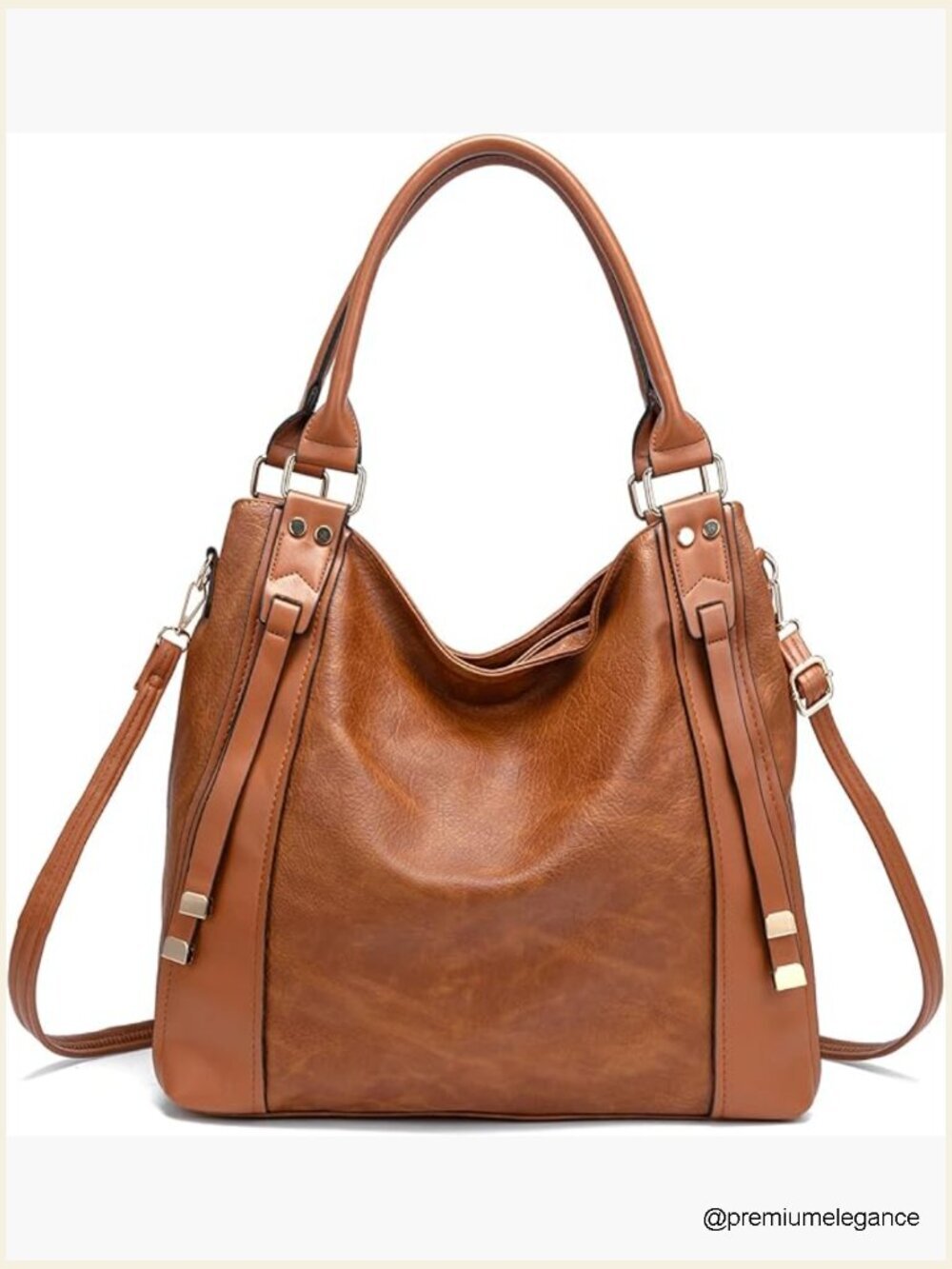 Vegan Leather Large Tote Bag Hobo Shoulder Purse with Adjustable Strap